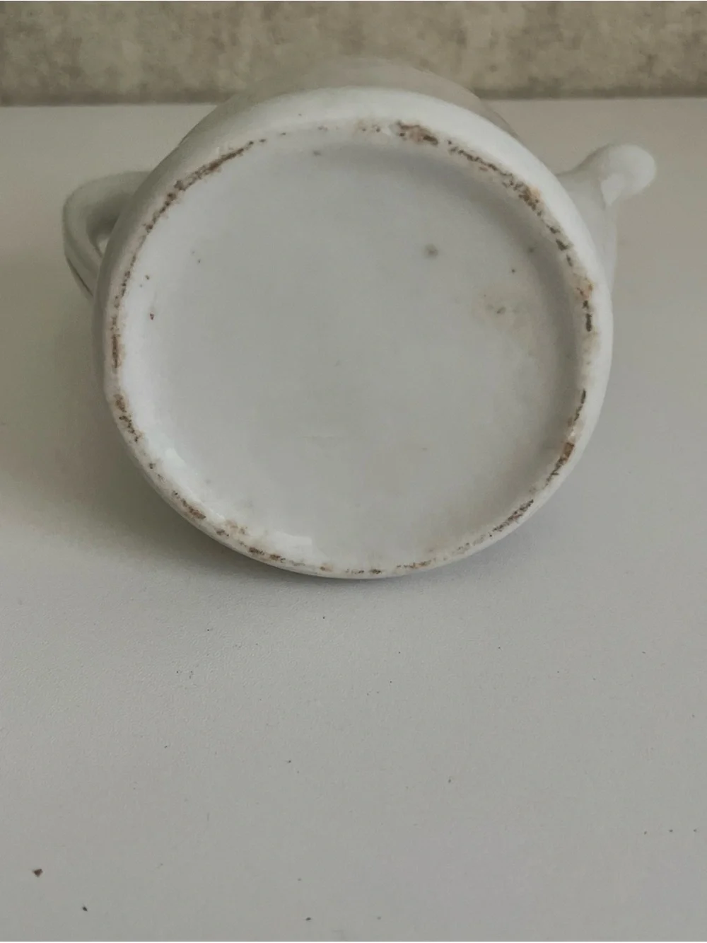 Vintage Ceramic Tea Pot No Lid Christmas Winter Snow Scene Mom Child Sled 5.5”